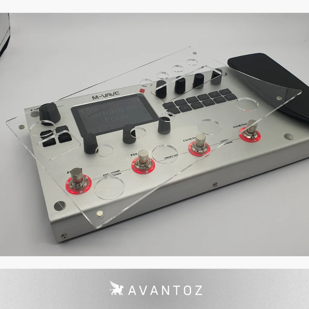 Proteção Acrílico MK300 Mvave Pedaleira com Ímãs de fixação - Imagem 2